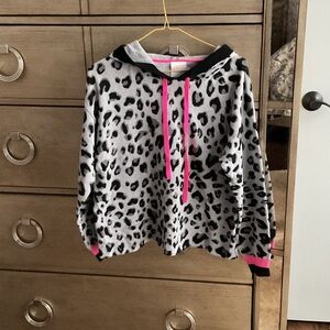 Whisper by Brodie Leopard Print Hoodie with Pink Accents